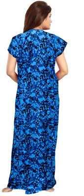 AakarShana Women Nightdress(Blue)