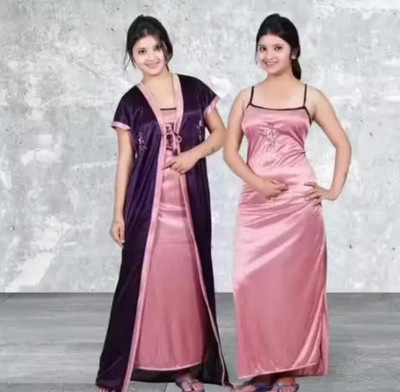 Fashionpoint Women Nighty Set(Pink)