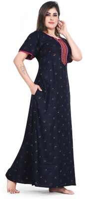 deepsales Women Nighty(Blue)