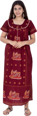 For N Beauty Women Nighty(Maroon)