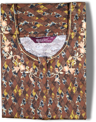 KUSHINIGHTY Women Nighty(Dark Green)
