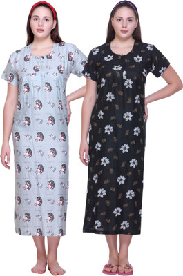 First Sleep Women Nighty(Multicolor)