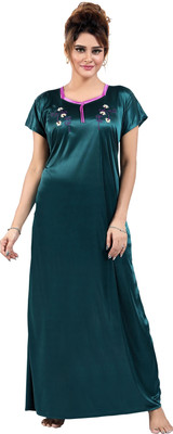 VELEZZA Women Nighty(Green)