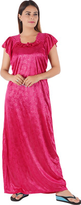 VRIDDHIWEARS Women Nighty(Pink)