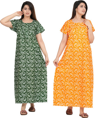 AakarShana Women Nighty(Multicolor)