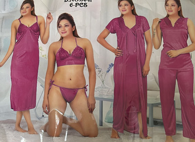 Fashionpoint Women Nighty Set(Pink)