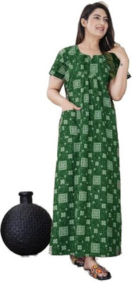 NAMAHDECOR Women Nightdress(Light Green)