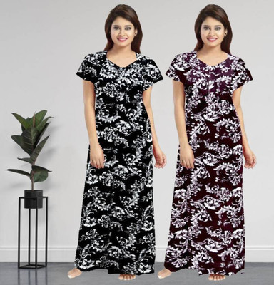 Hans Craft Women Nighty(Multicolor)