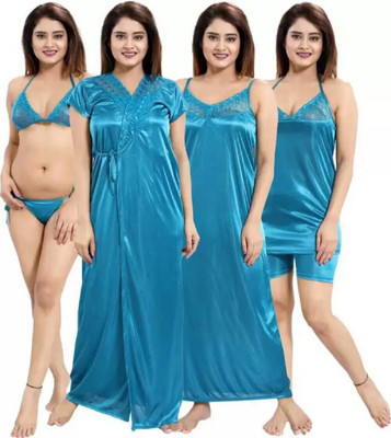 Kleidung Women Nighty Set(Light Blue)
