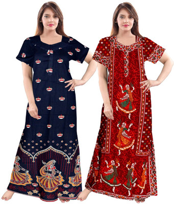 SINDHU ENTERPRISES Women Nighty(Maroon)