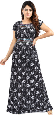 Nighty King Women Nighty(Black)