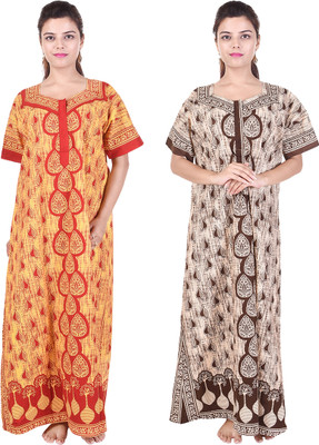 PINK CITY MART Women Nighty(Multicolor)