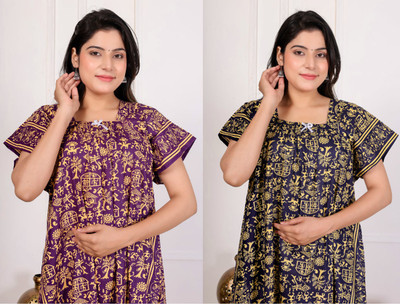 RAKESH FASHION Women Nighty(Purple)