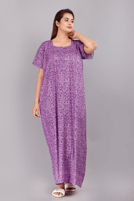 NIRMALA FASHIONS Women Nighty(Purple)