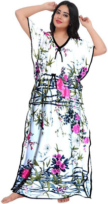Geet Ethnica Women Nighty(White)