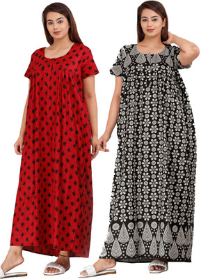 Shunit creation Women Nighty(Multicolor)
