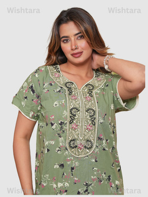 Wishatara Women Nightdress(Green)