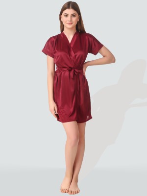 DreamBe Women Nightdress(Maroon)