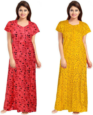 Sajao Creation Women Nighty Set(Multicolor)