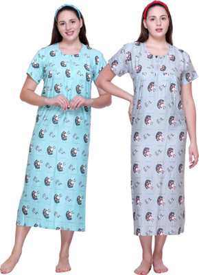 First Sleep Women Nighty(Multicolor)