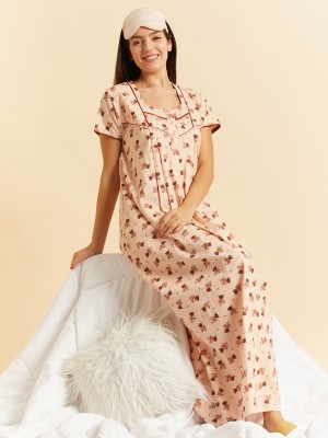 SWEET DREAMS Women Nighty(Pink)