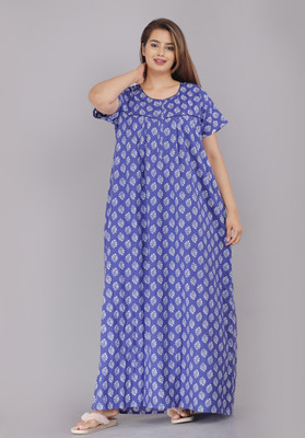 Vinayak Women Nighty(Blue)
