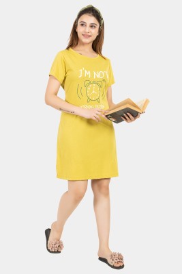 Bell Paper Women Nighty(Yellow)