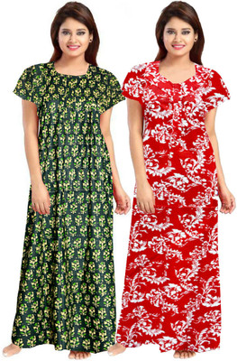 Hans Crafted Women Nighty Set(Multicolor)