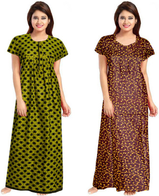 Vatatmaj Creations Women Nighty(Multicolor)