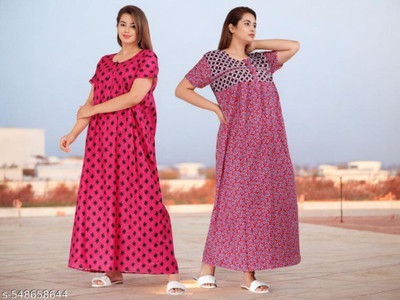 Kirtikurties Women Nighty(Multicolor)