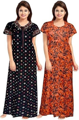 Bajrang Enterprises Women Nighty(Black, Brown)