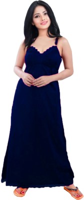 UNIQUE COLLECTONS Women Nighty(Dark Blue)