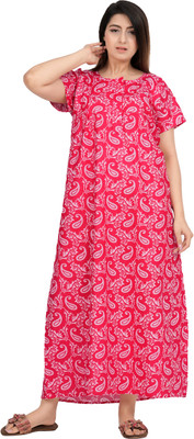 AakarShana Women Nighty(Pink)