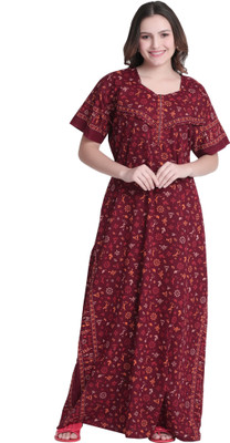 San Apparels Women Maternity/Nursing Nighty(Red)