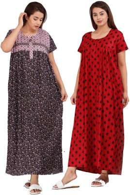 Sarika Fashion Women Nighty(Red)