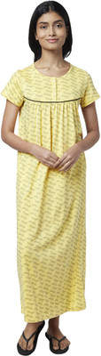 Dreamz by Pantaloons Women Nighty(Yellow)