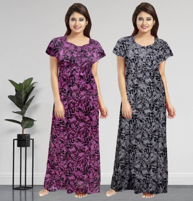 KrishvProducts Women Nighty(Multicolor)