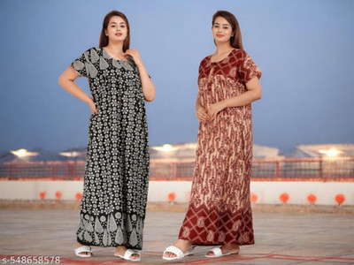 Hitisha Enterprises Women Nighty(Multicolor)