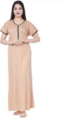 ManoJ Enterprises Women Nighty(Gold)