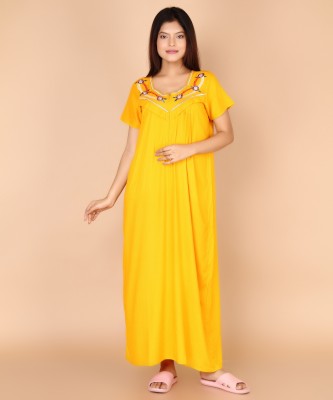 KARNI Women Nighty(Yellow)