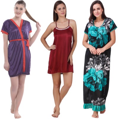 YUALIN CREATION Women Nighty Set(Multicolor)