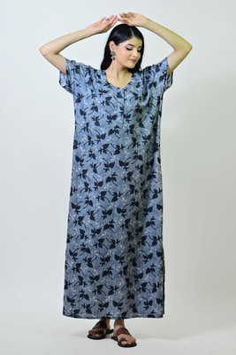 Homezilla Women Nighty(Grey)