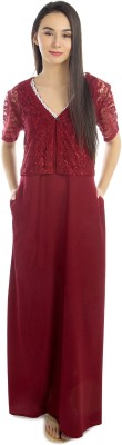 patrorna Women Nighty(Maroon)