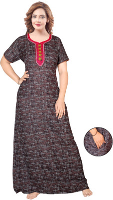 MARK & POLIS Women Nighty(Dark Blue)