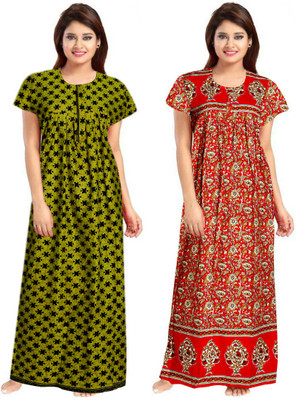 Vatatmaj Creations Women Nighty(Multicolor)
