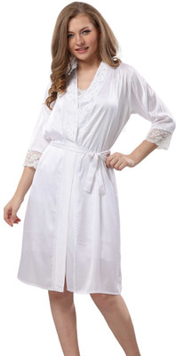 House of Elorra Women Nightdress(White)
