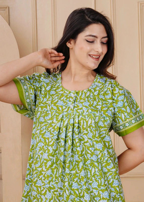 Shakti Enterprises Women Nighty(Light Green)