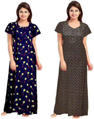 Sajao Creation Women Nighty Set(Multicolor)