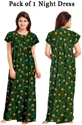 ROOPYATI Women Nighty(Green)
