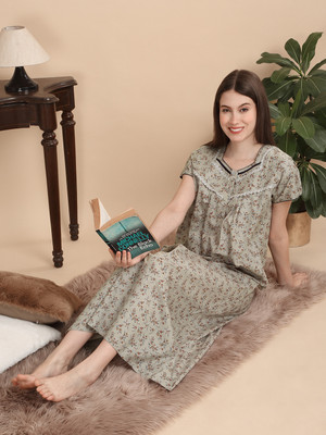 SWEET DREAMS Women Nighty(Yellow)